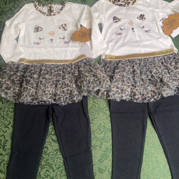 Baby Essentials Other - NWT TWINS 12m leopard outfit cats baby essentials
